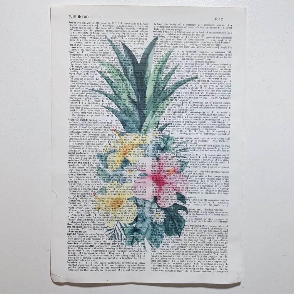 Dictionary Art Print Tropical Pineapple, Vintage Art Print, Dictionary Print